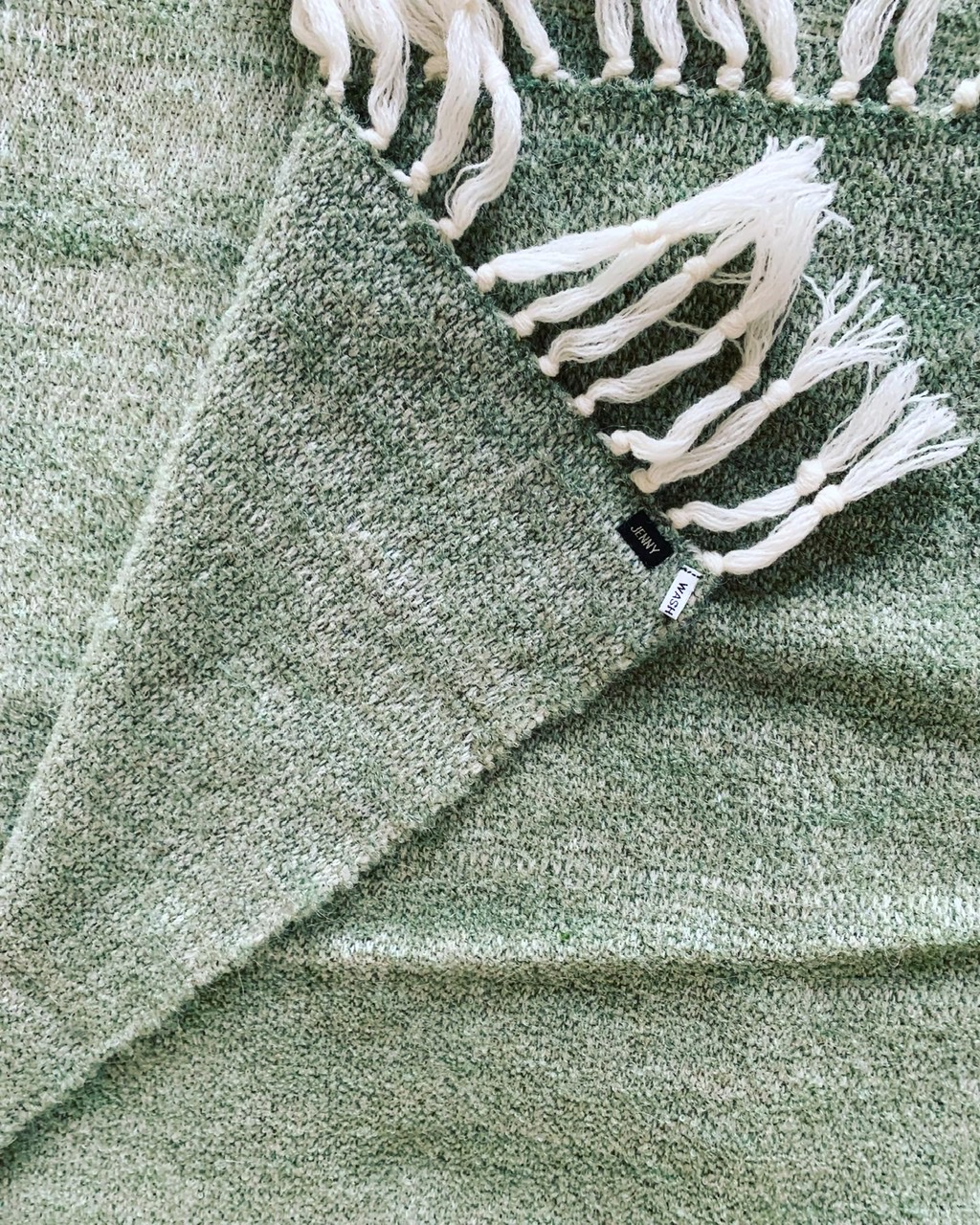 A soft green mohair&nbsp;shawl